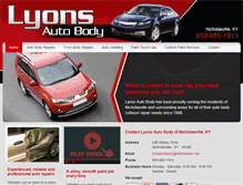 Tablet Screenshot of lyonsautobodyky.com